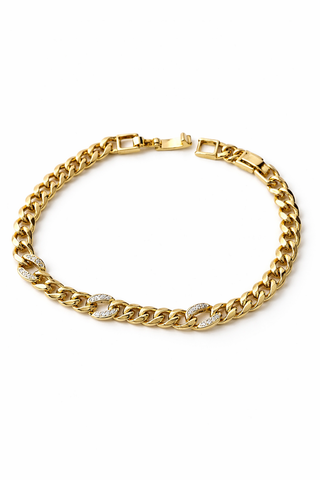 14K Gold Taş Detay Zincir Bileklik