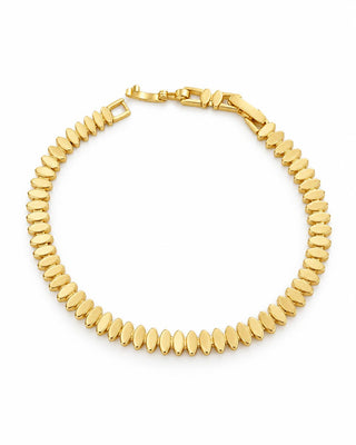 14K Gold Badem Plaka Form Bileklik