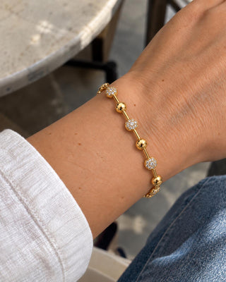 14k Gold Yarı Taşlı Topçuk Bileklik