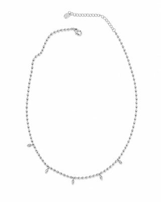 Silver Damla Taşlı Topçuk Kolye