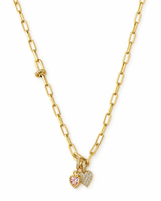 14K Gold Ataç Kalp Detay Kolye