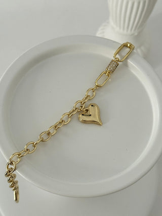 14K Gold Kalp Detay Bileklik