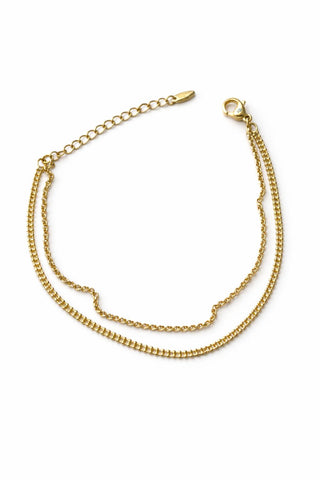 14K Gold ikili Görünüm Zincir Bileklik