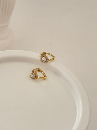 Gold Minimal Kalp Halka Küpe