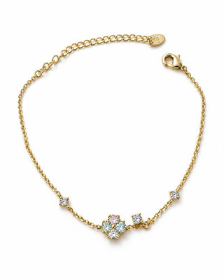 14K Gold İnce Form Yonca Bileklik