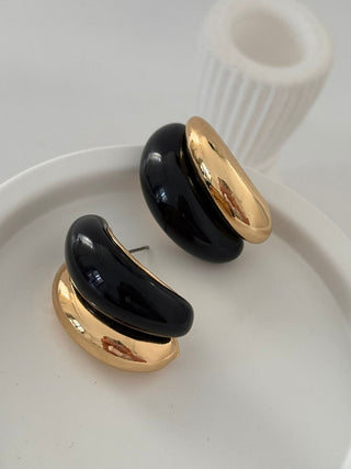 Marka Model Çift Renk Kabuk Form Küpe