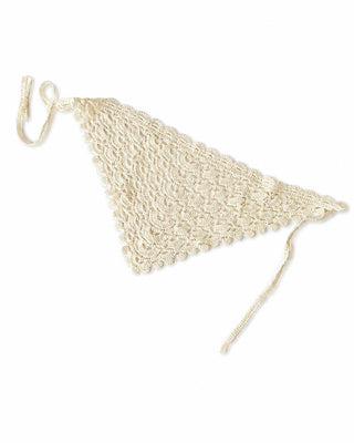 Bej Örgü Desen Üçgen İthal Bandana