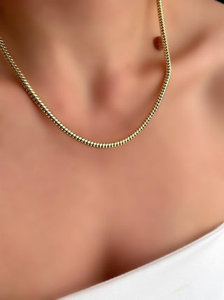 14K Gold Boru Zincir Kolye