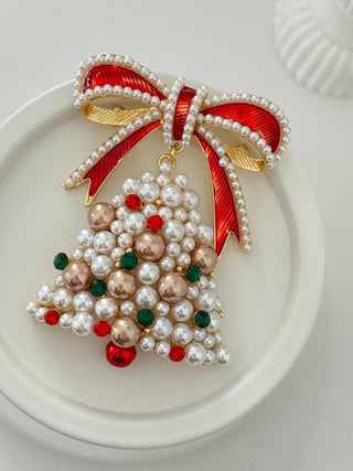 Tasarım Fiyonk İnci Çamağacı Yeni Yıl Broş