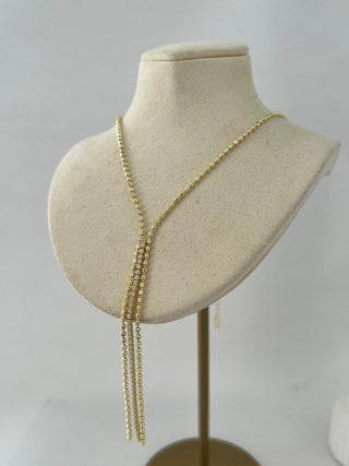 14K Gold Yarı Taşlı Dorika Y Kolye