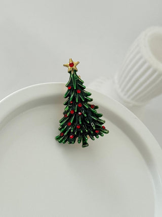 Yeşil Çam Ağacı Yeni Yıl Broş