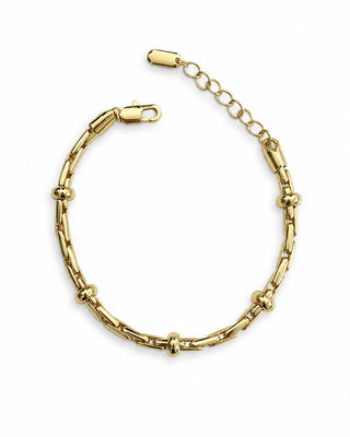 14K Gold Kare Yuvarlak Form Bileklik