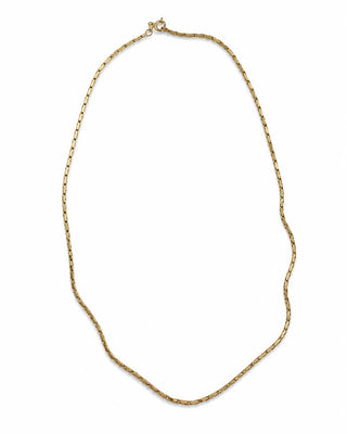 14K Gold Kesme Desen Basıc Zincir Kolye