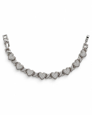 Silver Tasarım Taşlı Tamtur Kalp Bileklik