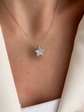 Silver Çelik Yıldız Kolye