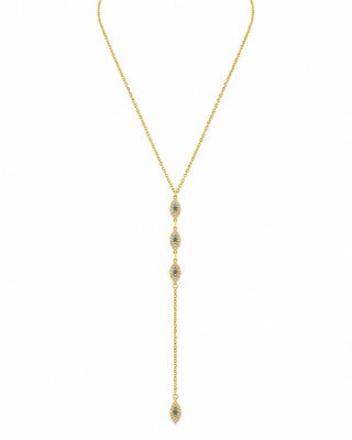 14K Gold Göz Detay Y Kolye
