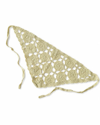 Bej Çiçek Desen Üçgen İthal Bandana