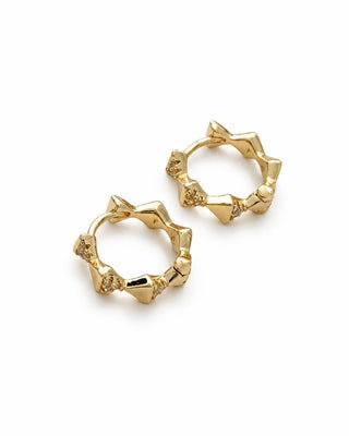 14K Gold Üçgen Desen Halka Küpe