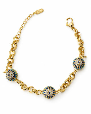 14K Gold Kuyum Model Nazar Boncuk Göz Bileklik