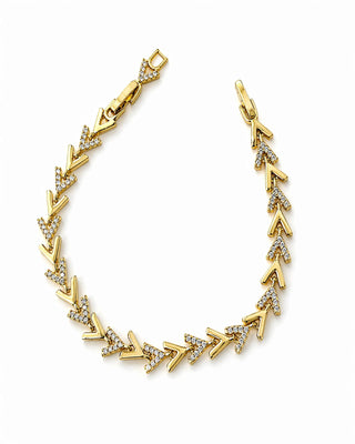 14K Gold Yarı Taşlı Balık Sırtı Bilekllik