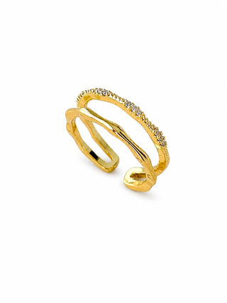Gold İkili Kaburga Model Yüzük