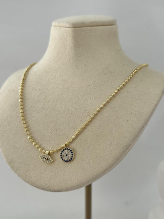 14K Gold Göz Detay Dorika Kolye