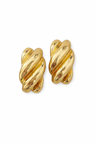 Gold Burgu Desen Plaka Küpe