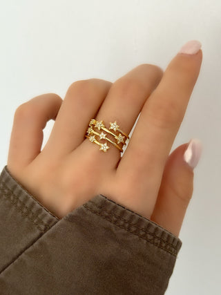 Gold Çoklu Yıldız Yüzük