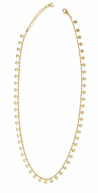 14K Gold Minimal Desenli Pul Kolye