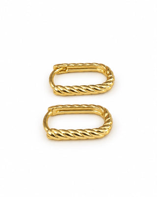 14K Gold Minimal Burgu Desen Halka Küpe