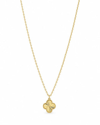 14K Gold Marka Model Tekli Yonca Kolye