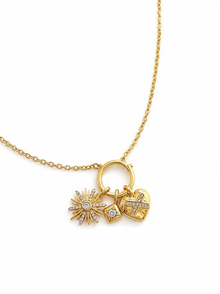 14k Gold Kalp Kutup Yıldızı Charm Kolye