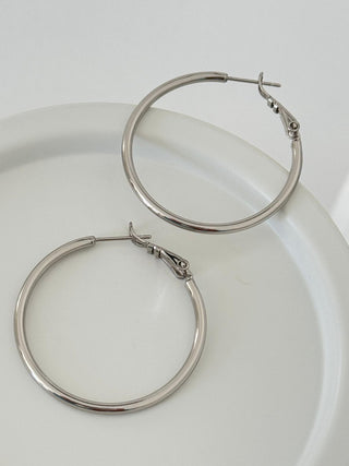 Silver Basıc Halka Küpe