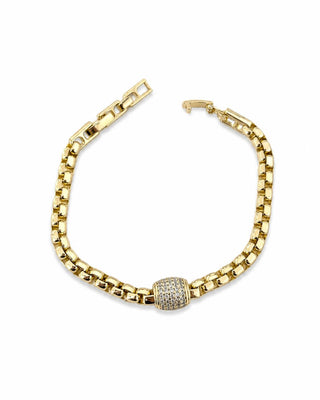 14K Gold Taş Marka Model  Detay Zincir Bileklik