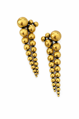 Tasarım Gold Topçuk Detay Sarkıt Küpe