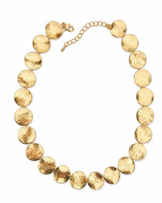 Gold Yuvarlak Plaka Kolye