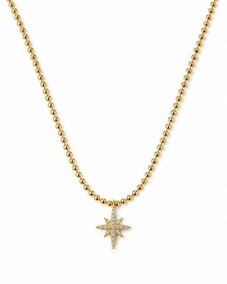 14K Gold Kutup Yıldızı Topçuk Kolye