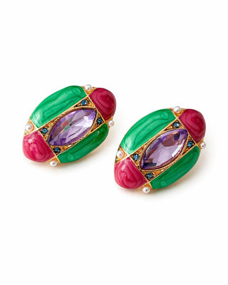 Marka Model Fuşya Yeşil Küpe