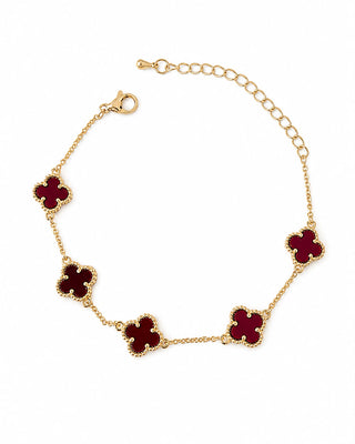 14K Gold Bordo Yonca Bileklik