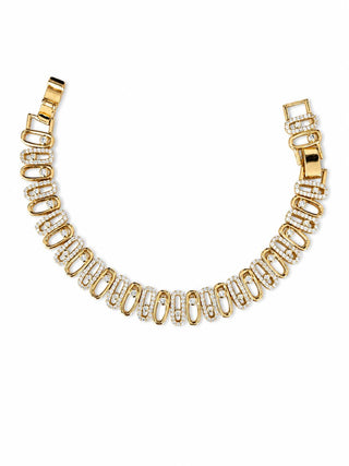 Marka Model 14K Gold Yarı Taşlı Oval Desen Bileklik