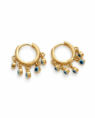 14K Gold Nazar Boncuk Charm Küpe