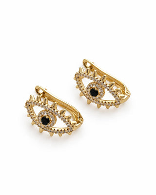 14K Gold Halka Göz Küpe