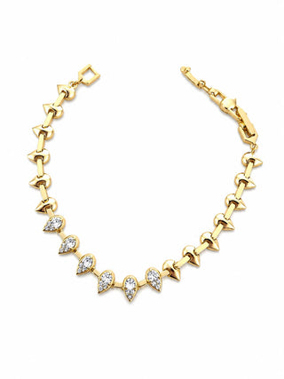 14K Gold Yarı Taşlı Damla Model Bileklik