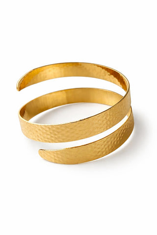 Gold Ezme Desen Kıvrım Pazu Bilekliği