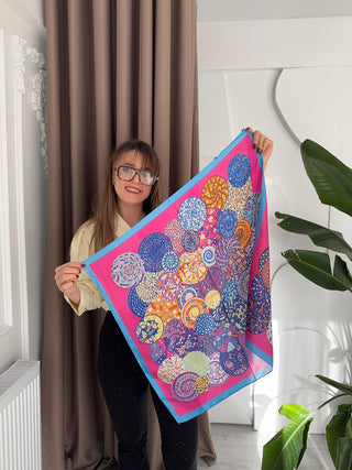 Çark Desen Mix Renk Fular