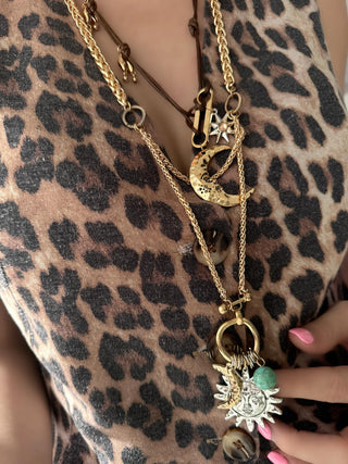 Tasarım Çoklu Ay Yıldız Kolye