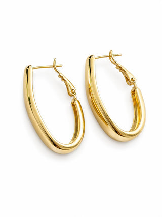 Gold Xupıng Uzun Form Halka Küpe