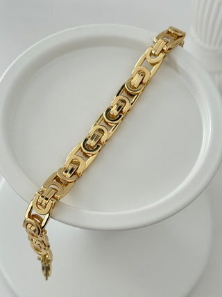 14K Gold İç İçe Geçme Düğüm Bileklik