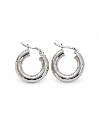 Silver Minimal Bombeli Halka Küpe