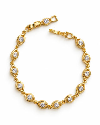 14K Gold Göz Desen Taş Detay Bileklik